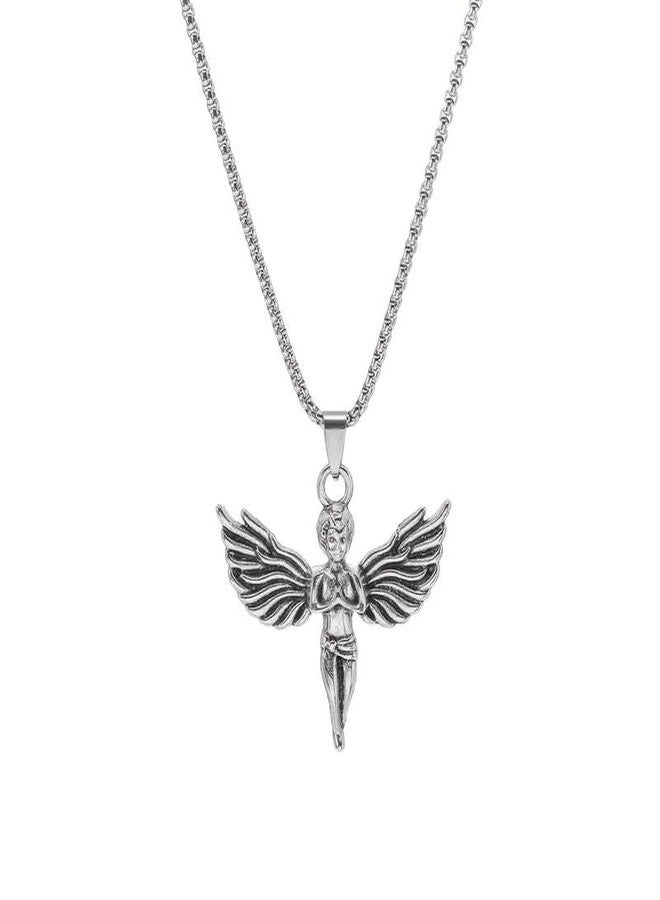 SECRET STASH Anti-Tarnish Greek Angel Neck Chain | Gifts for Men And Boys | Adjustable Stylish Pendant Necklace | Men's Jewelry | Man Fashion Accessories | Gift for Diwali, Christmas, Marriage, Birthday - Image 1