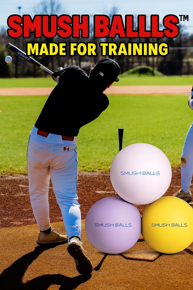 Smush Balls Smushballs The Ultimate Anywhere Batting & Fielding Practice Foam Ball For Baseball/Softball Training (12 Balls) - Image 2