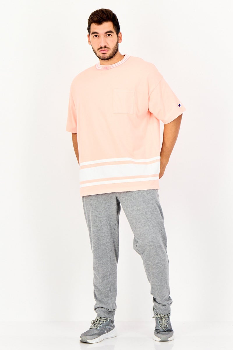 Champion Men Sportswear Fit Brand Logo Short Sleeve Outdoor T-Shirt, Pink - Image 4