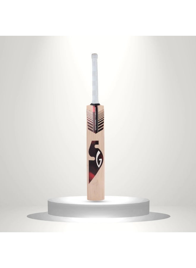 SG Maxstar Classic English Willow Cricket Bat Size 5 - Premium Traditionally Shaped Junior Hard Pressed Leather Ball Bat With Cane Handle - Image 4