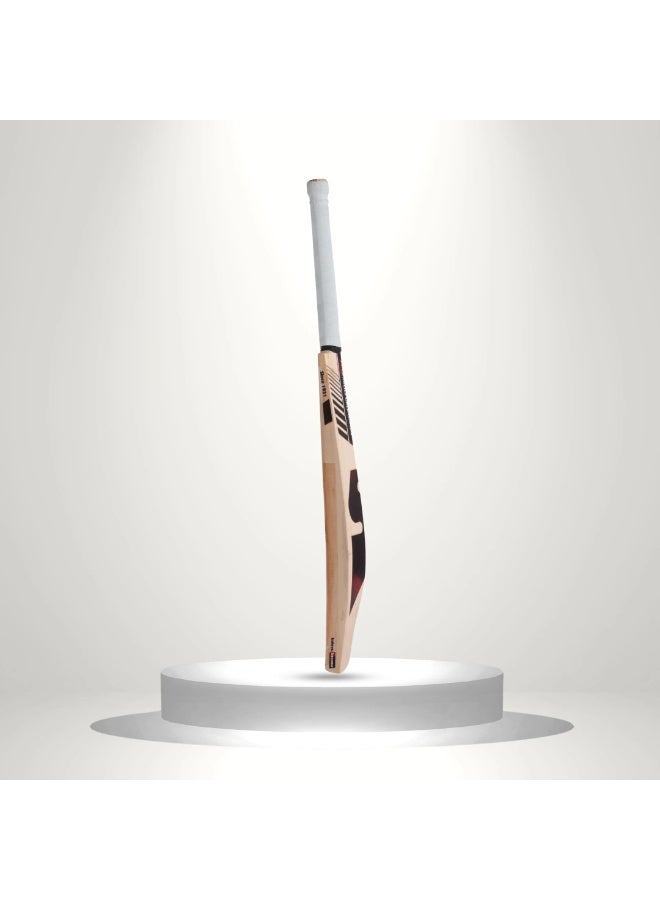 SG Maxstar Classic English Willow Cricket Bat Size 5 - Premium Traditionally Shaped Junior Hard Pressed Leather Ball Bat With Cane Handle - Image 2