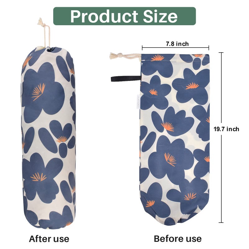 TOGETRUE Plastic Bag Holder, Lightweight Grocery Bag Holder for Plastic Bags, Wall Mount Floral Shopping Bags Dispenser Organizer for Kitchen Pantry Outdoor (Classic Blue) - Image 2