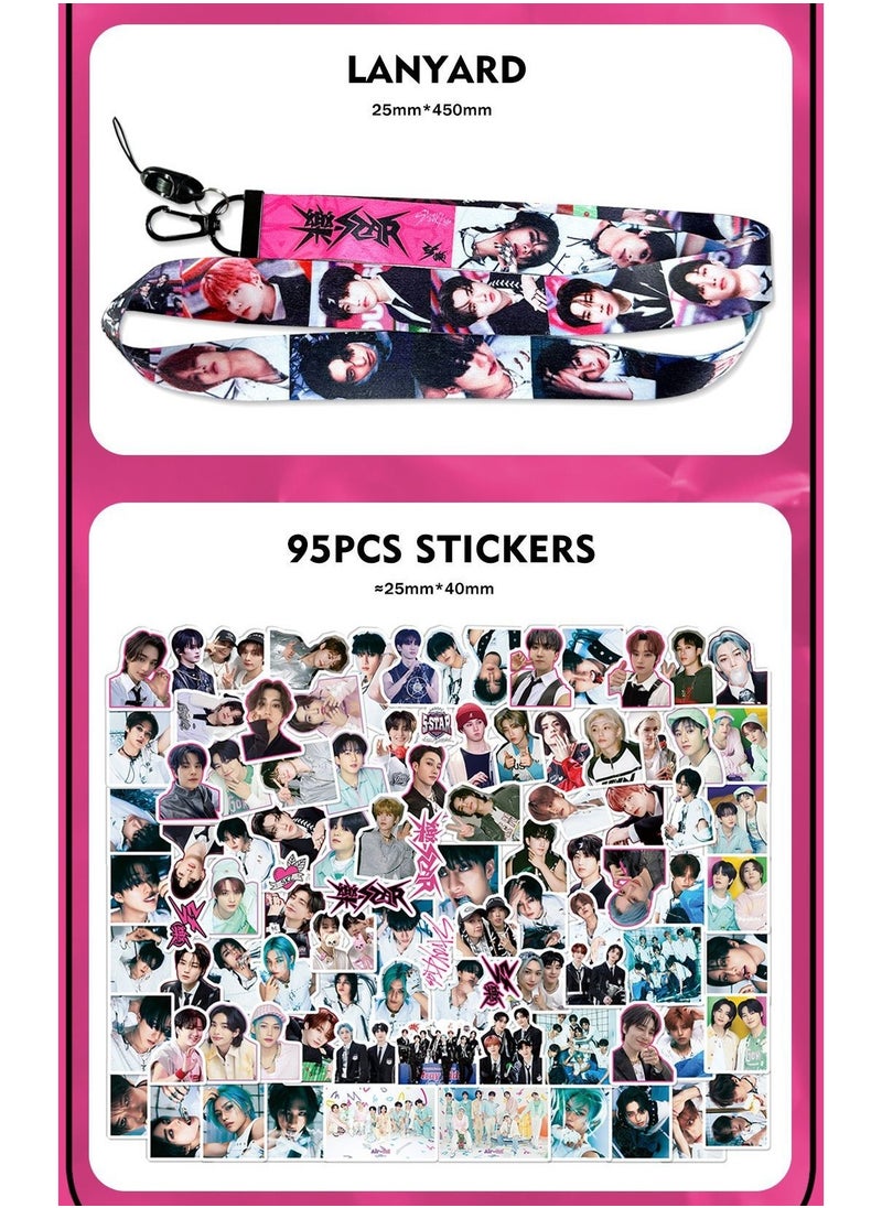 EHOME StrayKids Album Rock Star Gift Box Set With Lomo Cards, Acrylic Stand, Hand Account Tape, Lanyard, Stickers, Photo Card  - Image 5