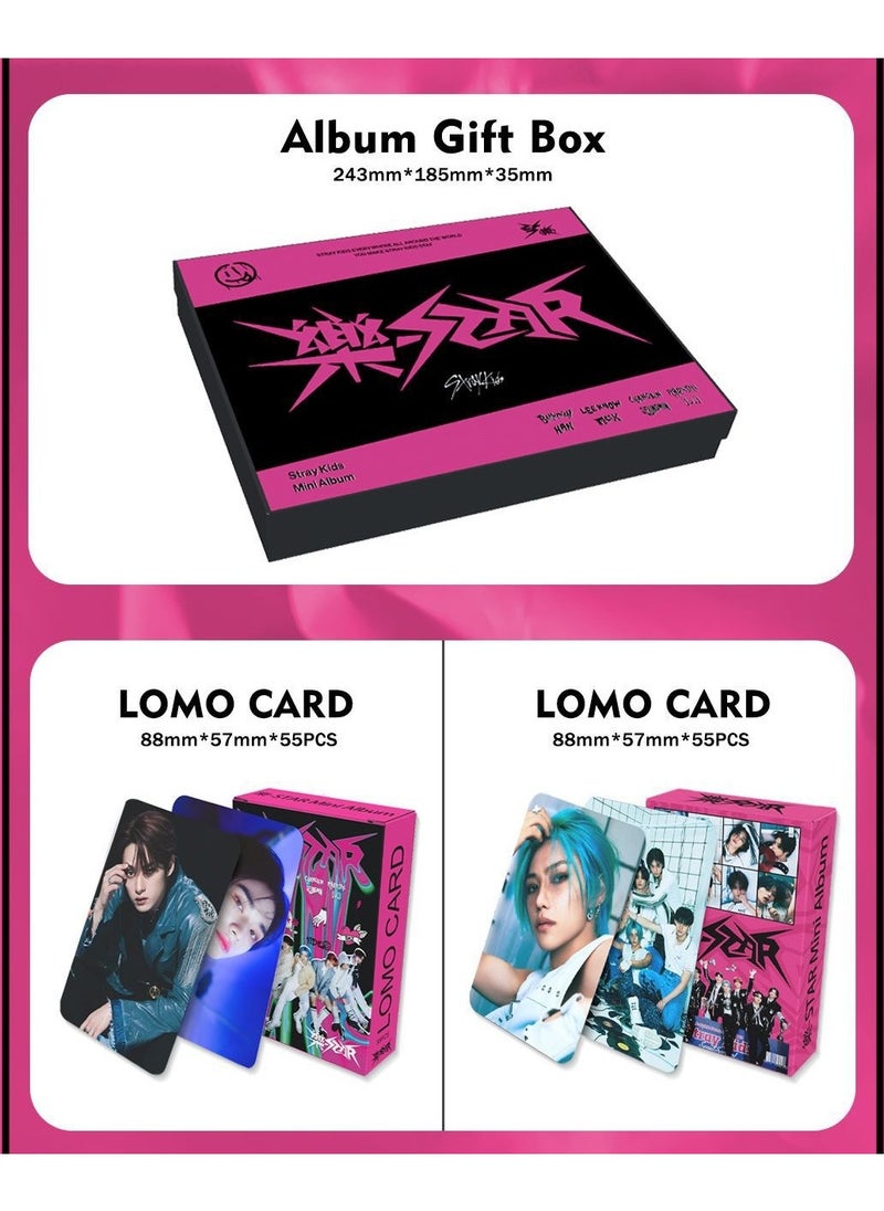 EHOME StrayKids Album Rock Star Gift Box Set With Lomo Cards, Acrylic Stand, Hand Account Tape, Lanyard, Stickers, Photo Card  - Image 2