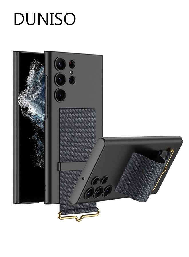 DUNISO Samsung Galaxy S23 Ultra Case S23 Ultra Slim Stand Case Galaxy S23 Ultra Case Supports Wireless Charging Anti-Drop Anti-Fingerprint All-Around Protection Black - Image 1