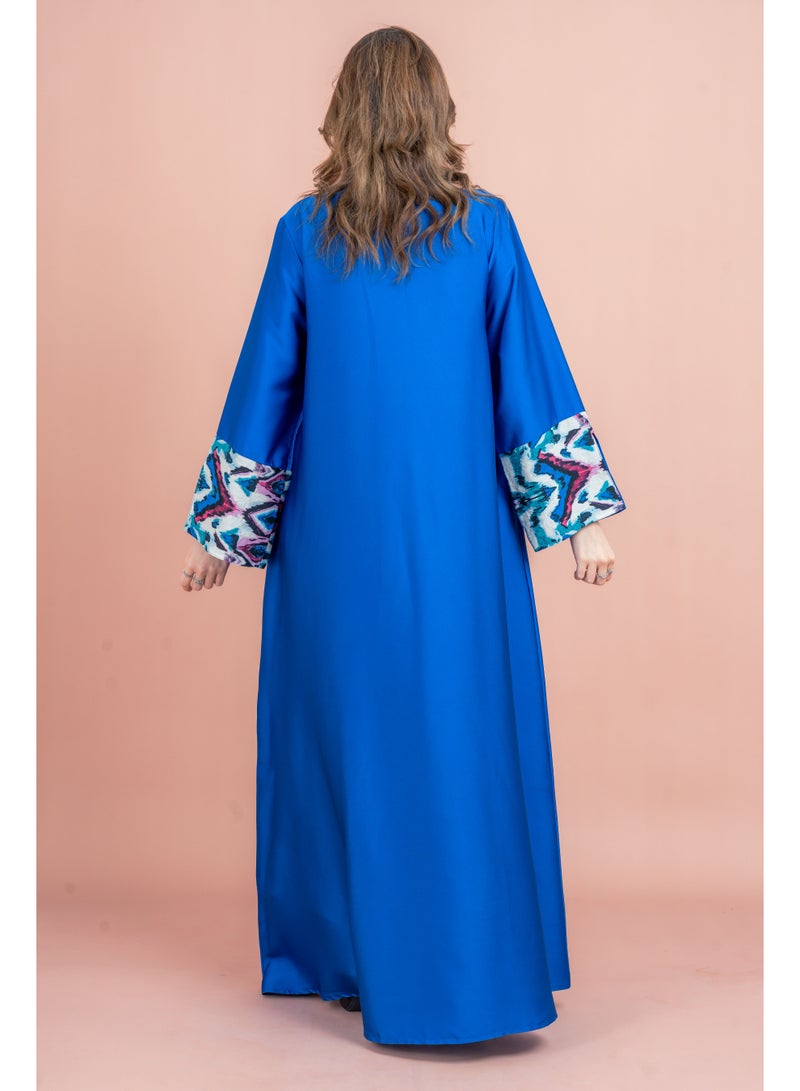 اكسا جلابية مطرزة سادة - Image 2