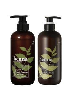 COSMOCOS Henna Hair Shampoo 700ml + Rinse 700ml - Strengthening, Nourishing, Repairing - Hair Care - Shampoo and Conditioner  - Image 1