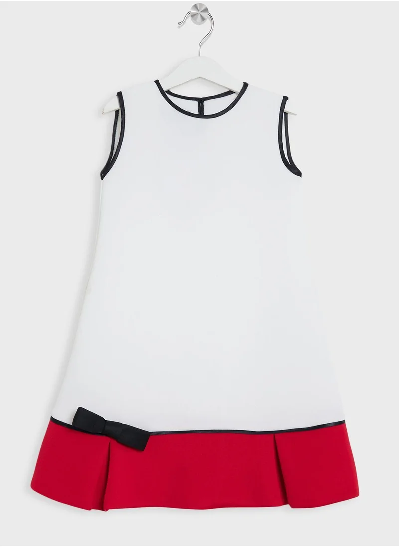ليتل جولدن ابل Kids Little A Line Cut Sleeve Dress