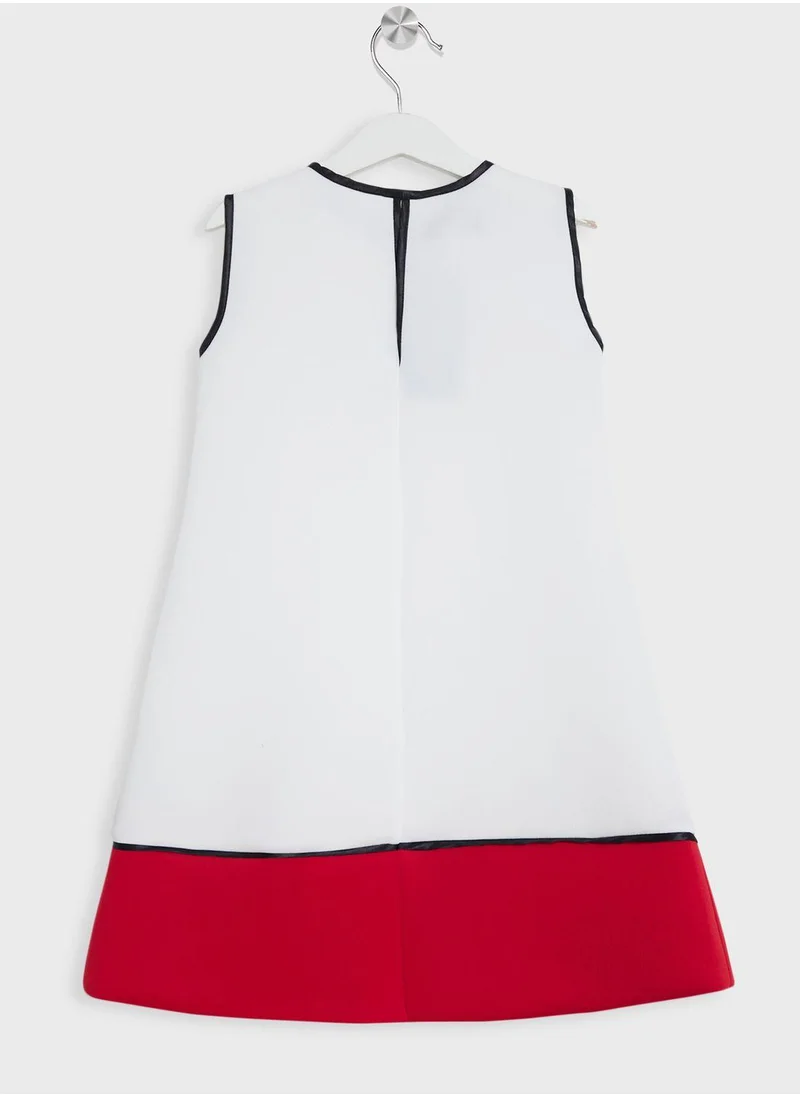 ليتل جولدن ابل Kids Little A Line Cut Sleeve Dress
