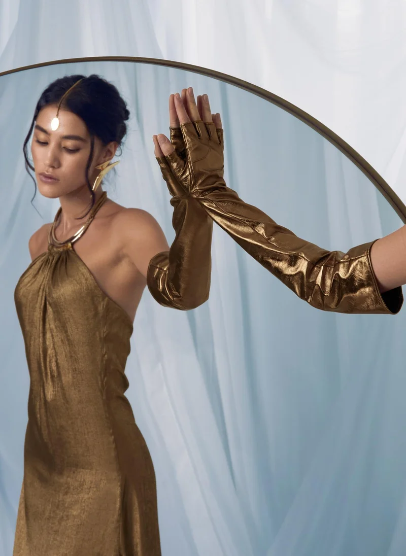 Lichi  Long eco leather gloves for Women | Best Price UAE