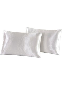 Silk Satin Pillowcase for Hair and Skin Queen - White Silk Pillowcase 2 Pack 76L x 51W CM (30x20 Inches) - Satin Pillow Cases Set of 2 with Envelope Closure (2pcs White) - pzsku/ZA3E62850CC45BE25B045Z/45/_/1734602538/2c9972c1-5773-4567-9580-9387d41a9823