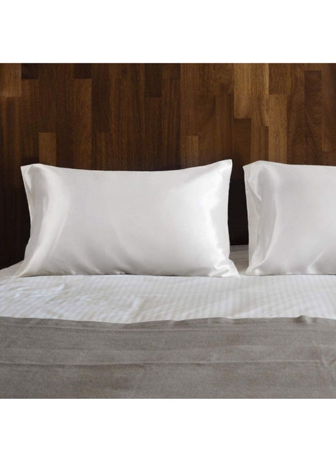 Y&D Silk Satin Pillowcase for Hair and Skin Queen - White Silk Pillowcase 2 Pack 76L x 51W CM (30x20 Inches) - Satin Pillow Cases Set of 2 with Envelope Closure (2pcs White)  - Image 3