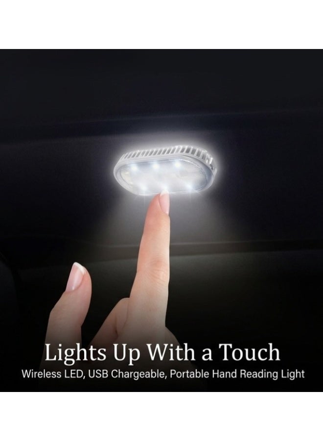 ZOVA Wireless Car Interior LED Touch Light, USB Rechargeable Magnetic Reading Lamp, Portable Ambient Night Light for Car, Home & Wardrobe - Image 1