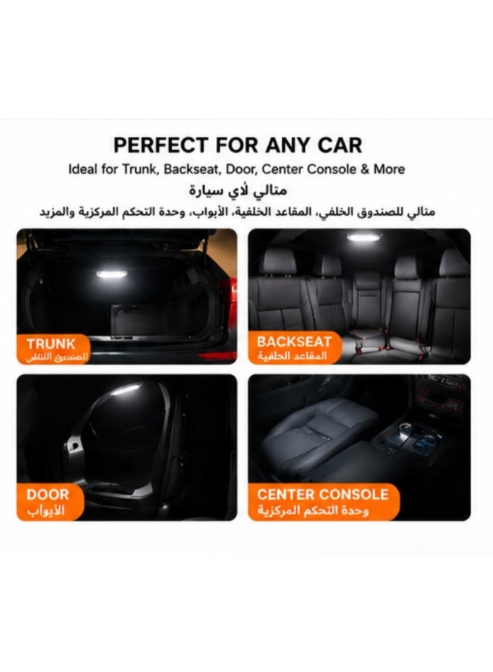 ZOVA Wireless Car Interior LED Touch Light, USB Rechargeable Magnetic Reading Lamp, Portable Ambient Night Light for Car, Home & Wardrobe - Image 5