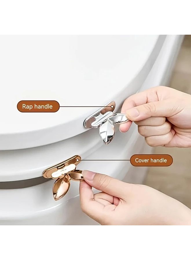1pc Silvery Toilet Seat Lifter Avoid Touching Toilet Lid Handle - Image 3