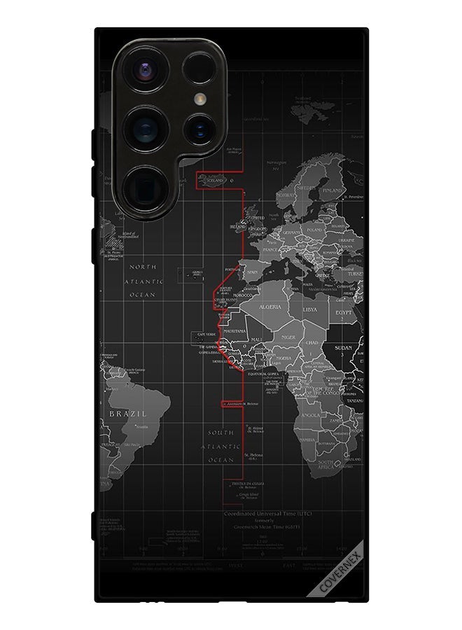 Covernex Protective Case Cover For Samsung Galaxy S23 Ultra World Map - Image 1