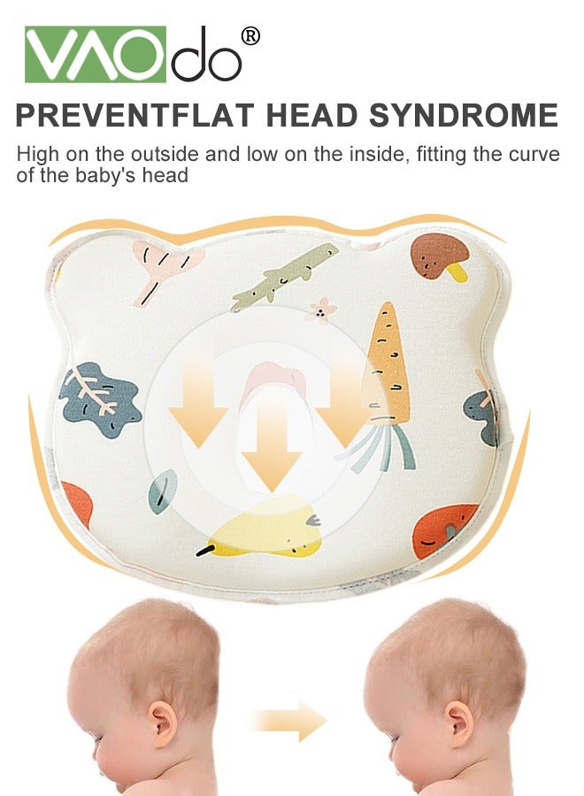 VAOdo Newborn Pillow Adjustable Baby Head Pillow Soft and Breathable Baby Pillows for Sleeping Ergonomic Design Pillowcase Shell Washable Children's Pillow - Image 2