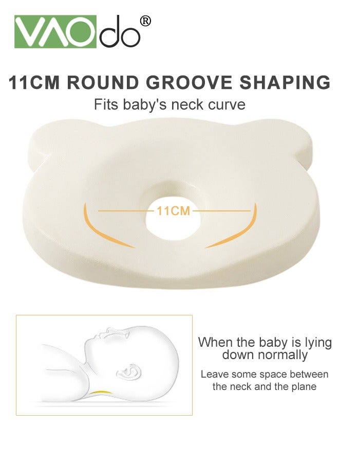 VAOdo Newborn Pillow Adjustable Baby Head Pillow Soft and Breathable Baby Pillows for Sleeping Ergonomic Design Pillowcase Shell Washable Children's Pillow - Image 4