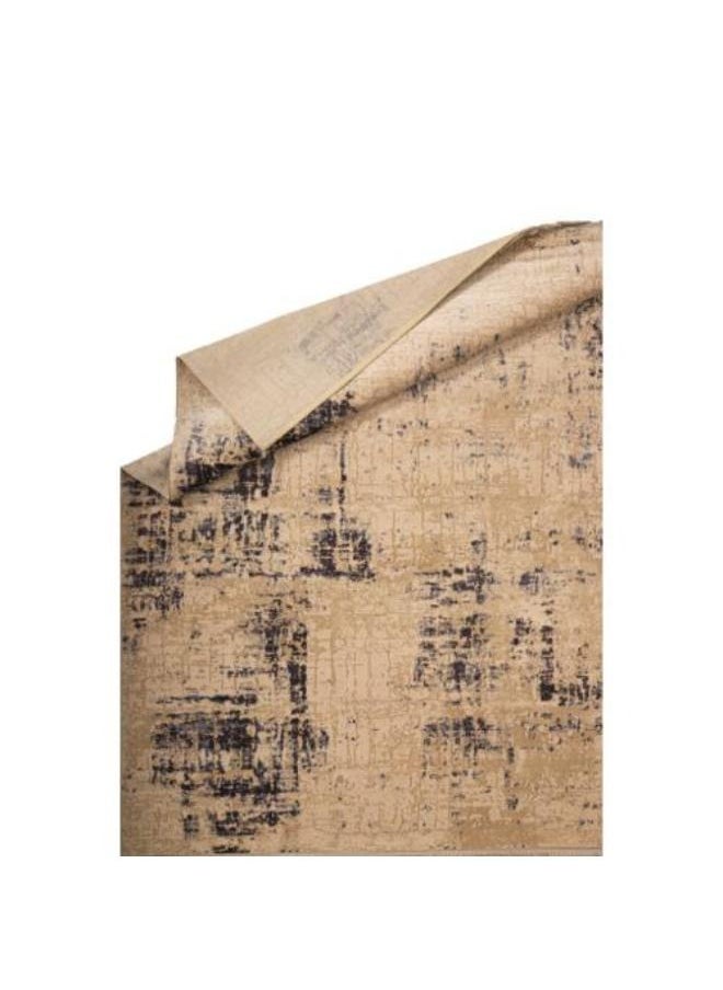 NOUL - Vintage Distressed Persian Area Rug,  Beige and Navy - Image 1