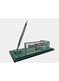 Mert Personalized Desktop Glass Name Holder Green  - Image 1