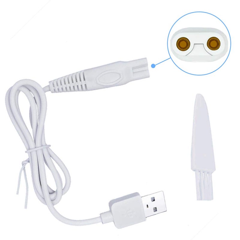 ماكينة حلاقة للنساء كابل شحن USB لمسة نهائية ماكينة حلاقة وإزالة شعر الجسم القابلة لإعادة الشحن وشاحن بديل للنساء