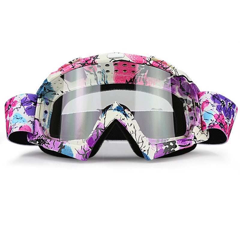JAMIEWIN Clear Lens Dirt Bike Motorcycle Goggles ATV Racing Motocross Mx Goggle Glasses UV Protection for Men Women Youth Kids Clear Lens