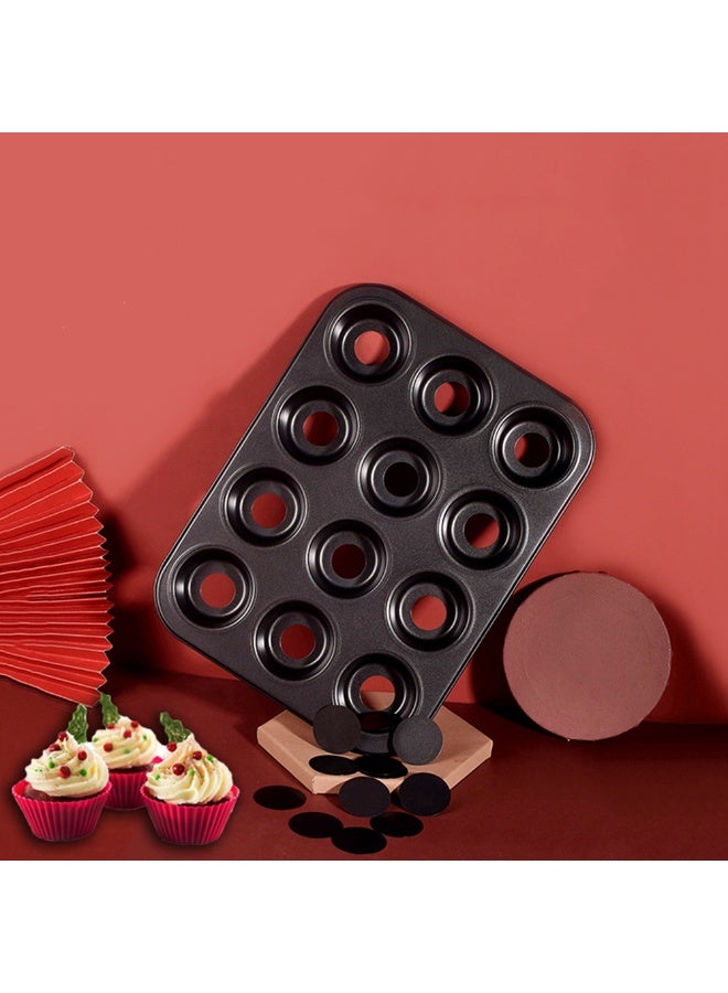 Nonstick 12 Cavity Muffin Baking Pan With Movable Base Home DIY Bakeware Cupcake Tin Tray Bake Supply Accessories - Image 1