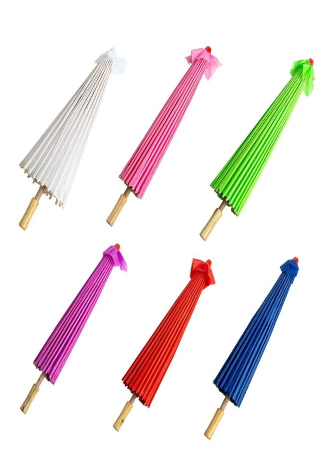 ذاي كوليكتبلز مجموعة مظلات يابانية صينية من THY COLLECTIBLES، 6 قطع، مقاس 33 بوصة، مثالية لحفلات الزفاف، والتصوير، والأزياء التنكرية، والديكور - 6 ألوان متنوعة - Image 2