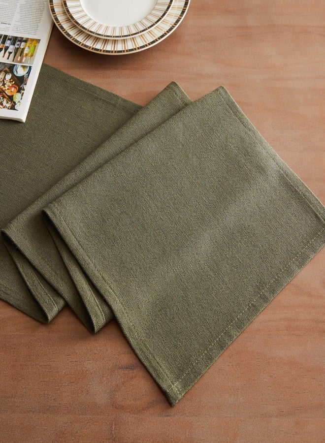 ZeeMart Rustic Cotton Linen Table Runner, 13x72 Inches Olive, Farmhouse Style Green Table Runners 72 Inches Long, Washable Kitchen Dining Table Decoration for Home Party Decor - Image 2