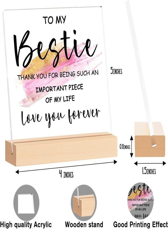 Bs amor Bestie Gift for Women, Ideas Acrylic Sign Desk Decorations Best friend Birthday Women, Thanksgiving Gift for Bestie Bff Friends Appreciation Keepsake, 5 X 4 Inches - Image 5