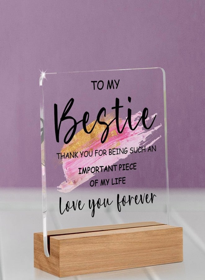 Bs amor Bestie Gift for Women, Ideas Acrylic Sign Desk Decorations Best friend Birthday Women, Thanksgiving Gift for Bestie Bff Friends Appreciation Keepsake, 5 X 4 Inches - Image 4