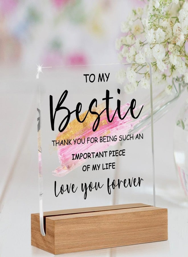 Bs amor Bestie Gift for Women, Ideas Acrylic Sign Desk Decorations Best friend Birthday Women, Thanksgiving Gift for Bestie Bff Friends Appreciation Keepsake, 5 X 4 Inches - Image 2