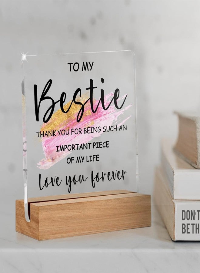 Bs amor Bestie Gift for Women, Ideas Acrylic Sign Desk Decorations Best friend Birthday Women, Thanksgiving Gift for Bestie Bff Friends Appreciation Keepsake, 5 X 4 Inches - Image 3