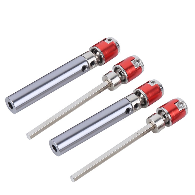 2 Set Metal Transmission Drive Shaft Upgrade Parts Fit for Axial SCX10 D90 1/10 RC CarSilver Red - Image 3