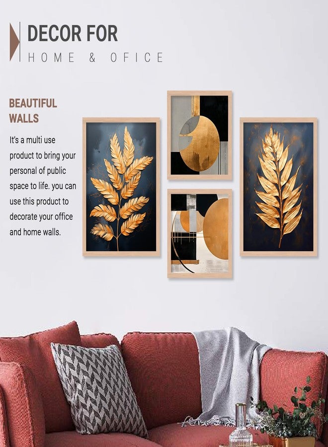 ARTELLY Modern Art Paintings Set of 4 Framed Paintings for Wall Decoration, Bedroom - Decorative Frame For Wall Decor Posters for Living Room - Big Size Wall Paintings Home Gifts Items (Art Deco, 2) - Image 5