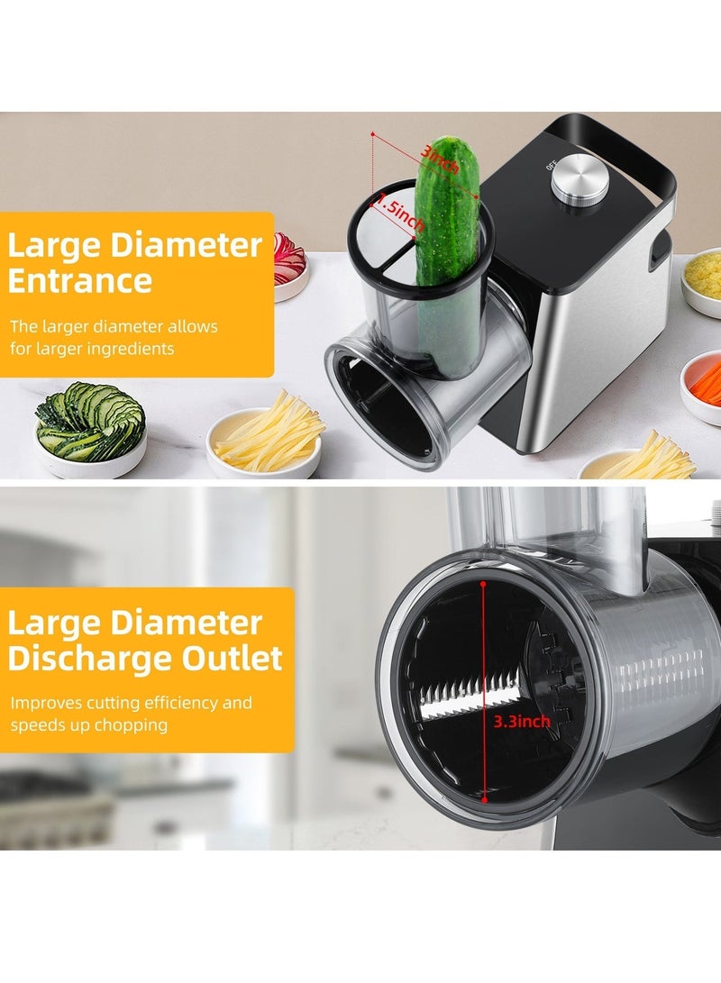 ET-LIFE 7 in 1 Professional Electric Cheese Grater and Slicer, 300W, for Vegetable, Block Cheese, Salad Maker, Shredded Carrot, Zucchini for Home Kitchen - Image 2