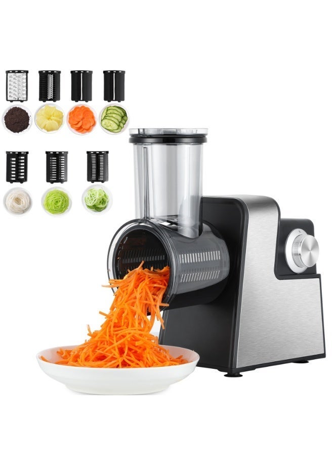 ET-LIFE 7 in 1 Professional Electric Cheese Grater and Slicer, 300W, for Vegetable, Block Cheese, Salad Maker, Shredded Carrot, Zucchini for Home Kitchen - Image 1