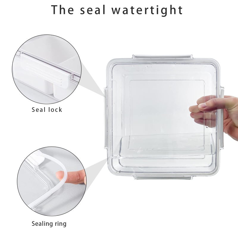 Mano 2Pack Serving Trays For Party Divided Veggie Tray With Lid Sealed Sectioned Fruit Snack Serving Box Vegetable Storage With 4 Compartments Snackle Box Charcuterie Container Fridge Organizer - Image 3