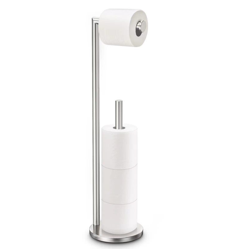 Bathth Toilet Paper Holder Stand Toilet Paper Stand Brushed Nickel Free Standing Toilet Paper Holder Toilet Paper Storage by Bathth 