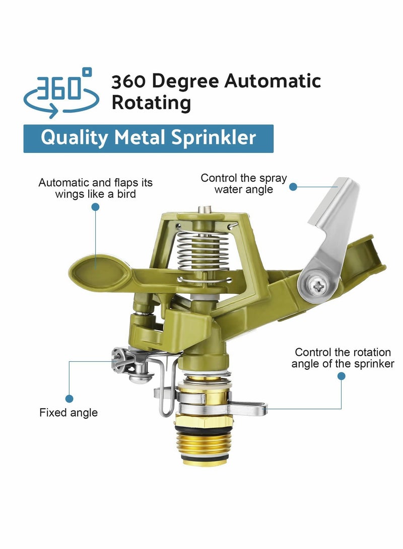 كابتن تيك 360 Degree Automatic Rotating Lawn Sprinkler Set, Zinc Alloy Pulsating Garden Sprinklers for Efficient Watering, 4 Pieces - Image 3