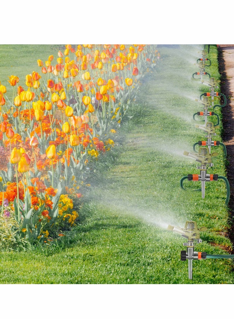 كابتن تيك 360 Degree Automatic Rotating Lawn Sprinkler Set, Zinc Alloy Pulsating Garden Sprinklers for Efficient Watering, 4 Pieces - Image 5