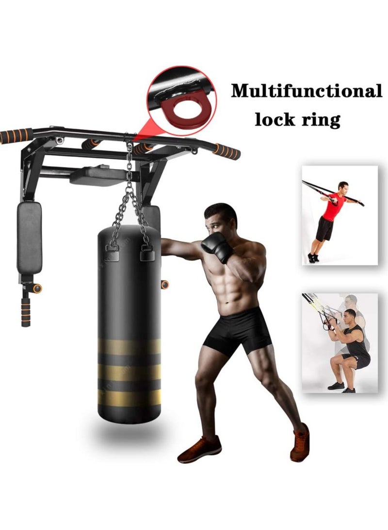 شريط شدّ مُثبّت على الحائط مُتعدد الإمساك لتدريب القوّة الكامل للجسم وشريط دفع، طقم برج القوة يدعم 440 رطلاً - Image 3