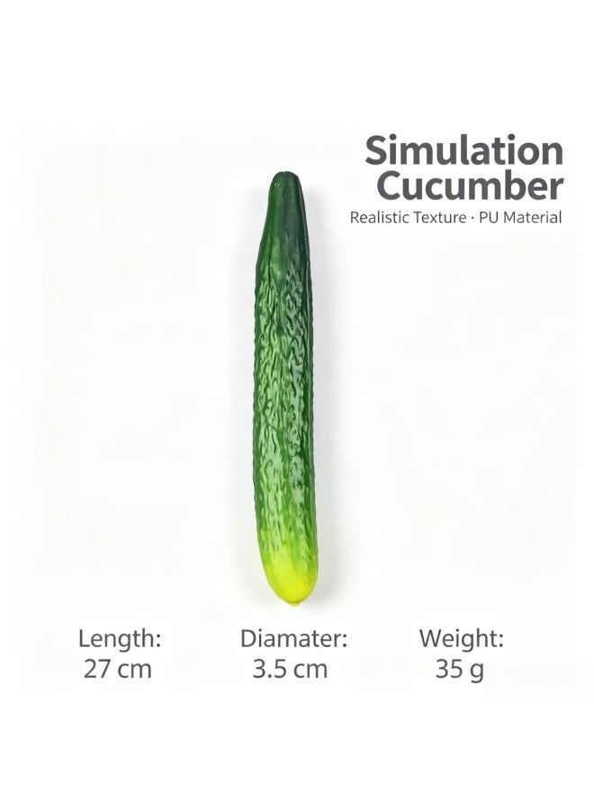 Simulated Cucumber Model, Lifelike Artificial Vegetable Prop, PU Material, 27cm - Image 2