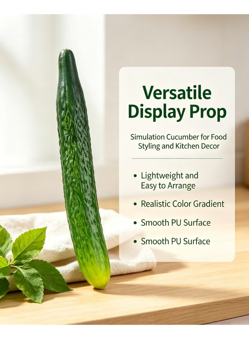 Simulated Cucumber Model, Lifelike Artificial Vegetable Prop, PU Material, 27cm - Image 5