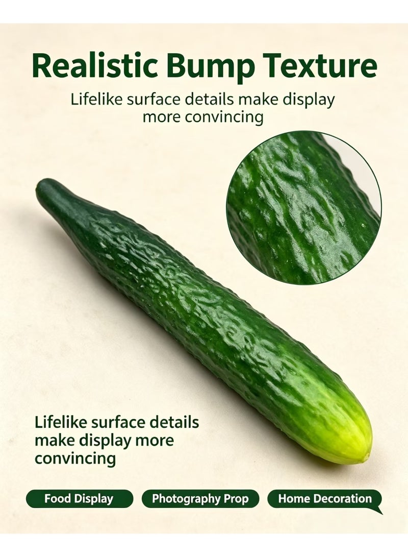 Simulated Cucumber Model, Lifelike Artificial Vegetable Prop, PU Material, 27cm - Image 4