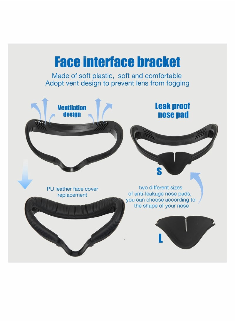 Y&D - Comfortable and Stretchy VR Facial Vent Soft Interface Bracket with Anti-Leakage Light PU Leather Foam Face Replacement Pads Custom Comfort 6-in-1 Accessories for Oculus Quest 2 - Image 1