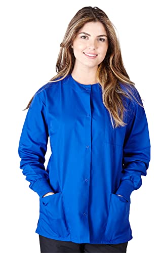 Natural Uniforms Warm Up Scrub Jacket-Dark Royal Blue-Large - Image 1
