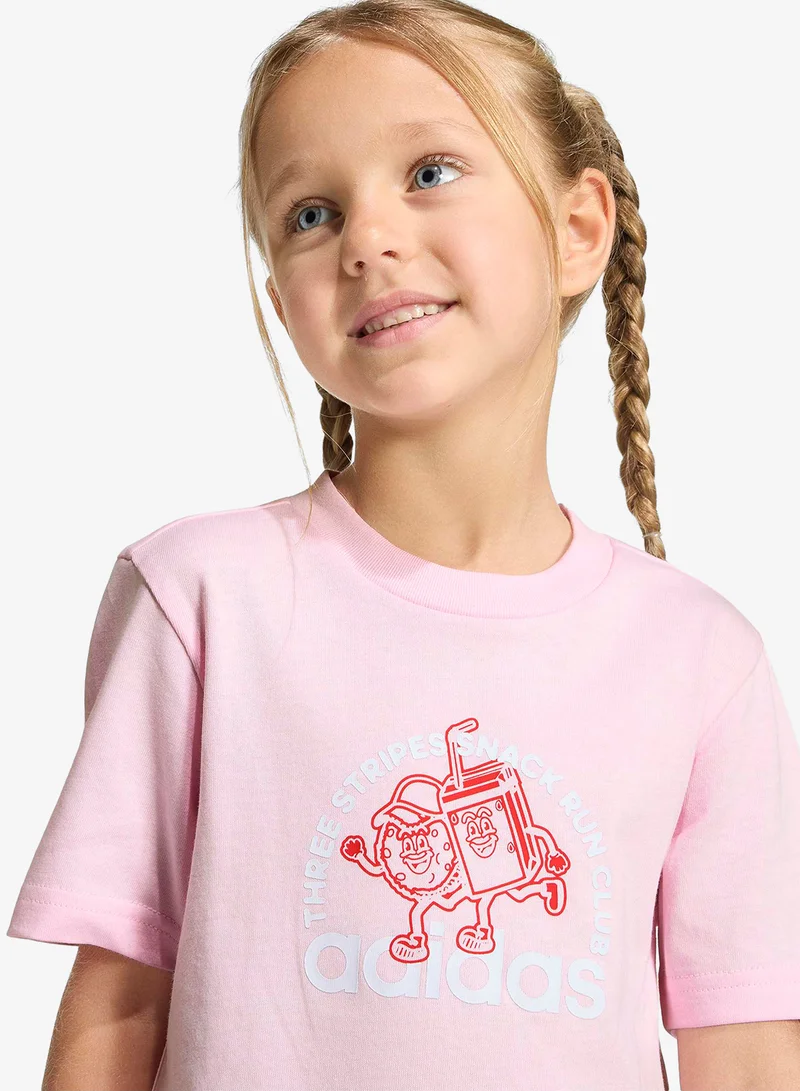 Adidas CLPINK Kids Snacks Graphic T-Shirt  | Best Price UAE