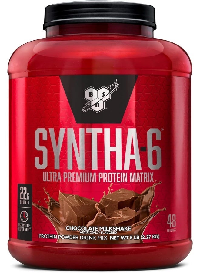 BSN مصفوفة بروتين سينثا-6 فائقة الجودة، مسحوق بروتين مصل اللبن، كازين ميسيلار، مسحوق بروتين الحليب المعزول - مخفوق الحليب بالشوكولاتة، 5 رطل، 48 حصة (2.27 كجم) - Image 1