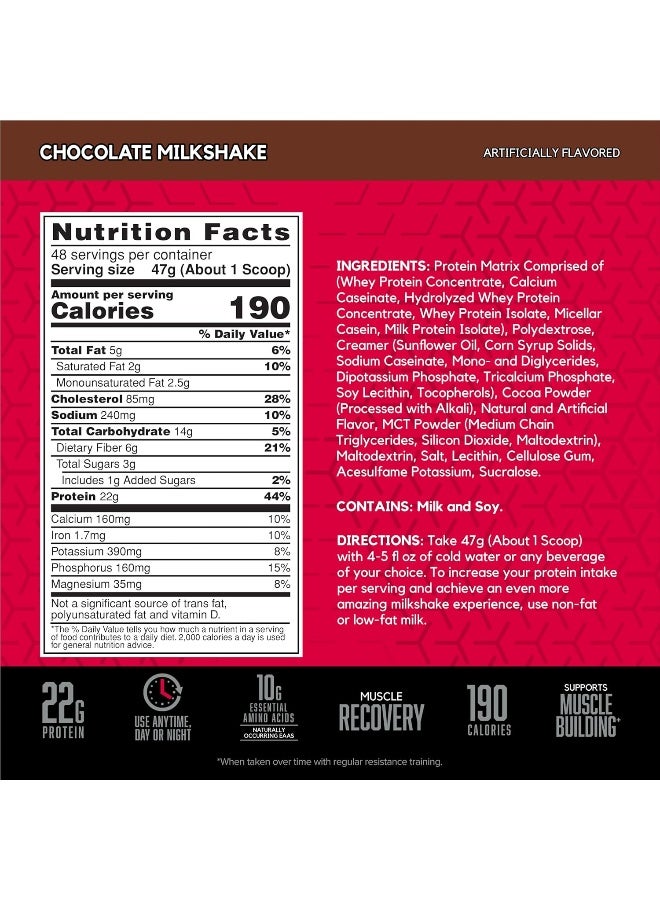 BSN مصفوفة بروتين سينثا-6 فائقة الجودة، مسحوق بروتين مصل اللبن، كازين ميسيلار، مسحوق بروتين الحليب المعزول - مخفوق الحليب بالشوكولاتة، 5 رطل، 48 حصة (2.27 كجم) - Image 2